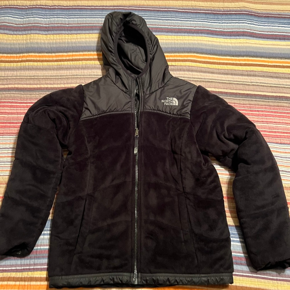 The North Face Black Fleece Lined Hooded Jacket Youth Medium